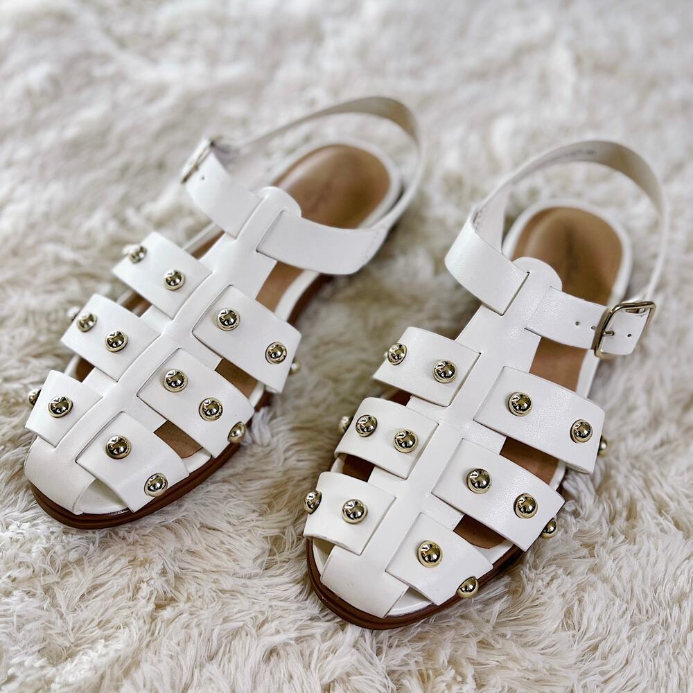 Universal Thread White Stud Fisherman Sandal Flats Women's Size 8